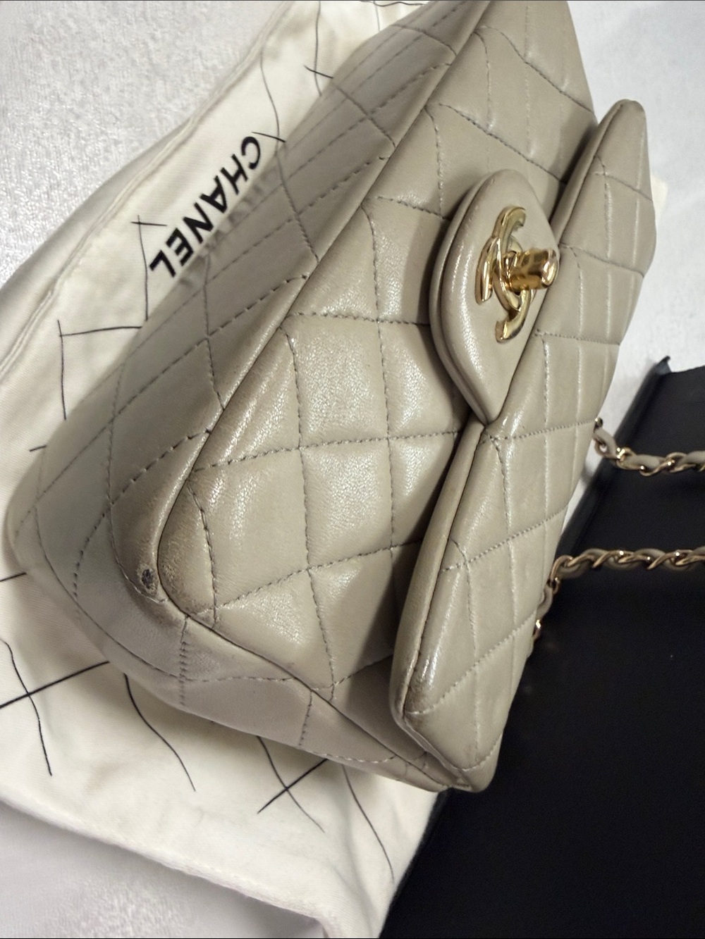 Classic Single Flap Bag Quilted Lambskin Mini Grey - Picture 10 of 10